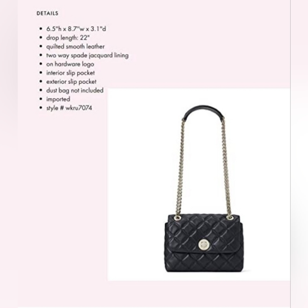 KATE SPADE NATALIA SMALL FLAP CROSSBODY BAG BLACK - Picture 2 of 12